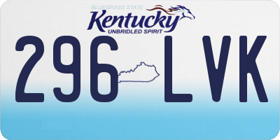 KY license plate 296LVK