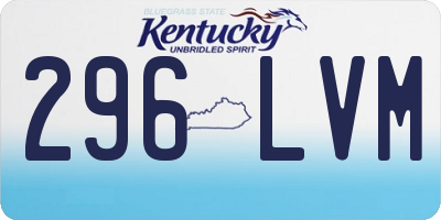 KY license plate 296LVM