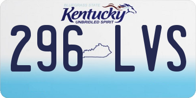 KY license plate 296LVS