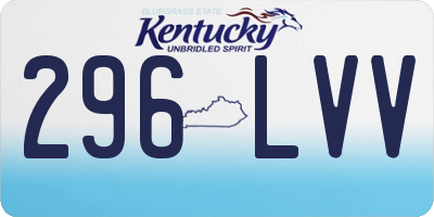 KY license plate 296LVV