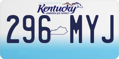 KY license plate 296MYJ