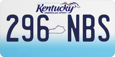 KY license plate 296NBS