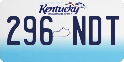 KY license plate 296NDT
