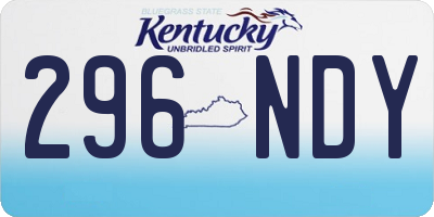 KY license plate 296NDY