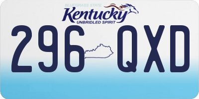 KY license plate 296QXD