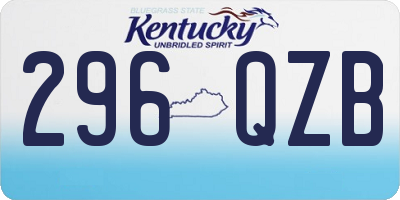 KY license plate 296QZB