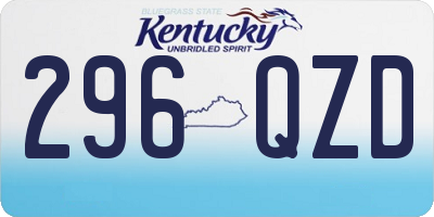 KY license plate 296QZD