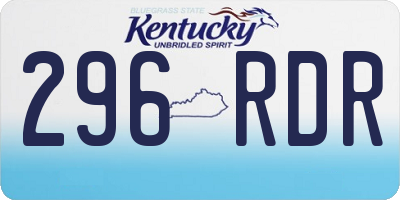 KY license plate 296RDR