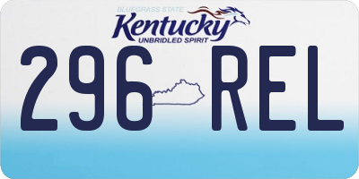 KY license plate 296REL