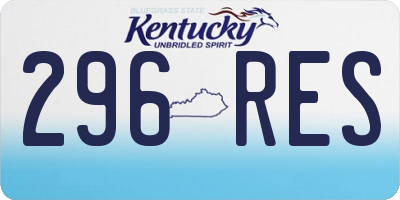 KY license plate 296RES