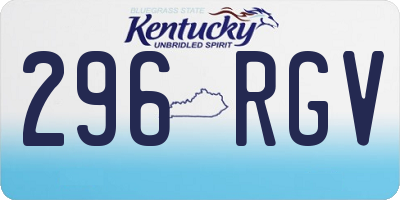 KY license plate 296RGV
