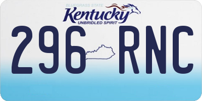 KY license plate 296RNC