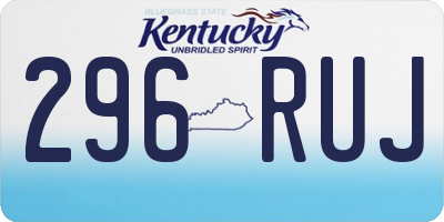 KY license plate 296RUJ