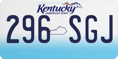 KY license plate 296SGJ