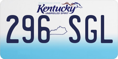 KY license plate 296SGL