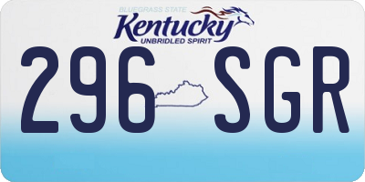 KY license plate 296SGR