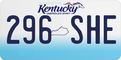 KY license plate 296SHE