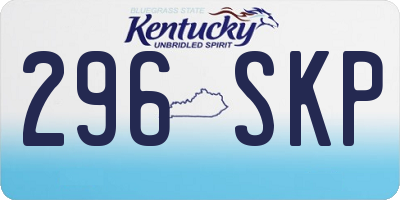 KY license plate 296SKP