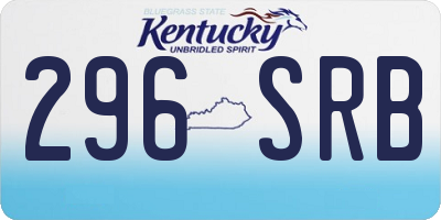 KY license plate 296SRB