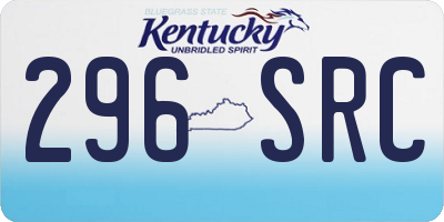 KY license plate 296SRC