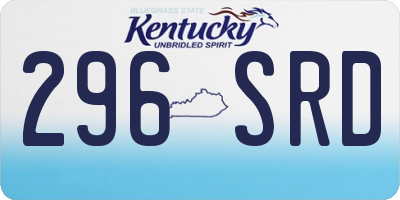 KY license plate 296SRD