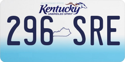 KY license plate 296SRE
