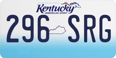 KY license plate 296SRG
