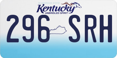 KY license plate 296SRH