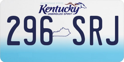 KY license plate 296SRJ