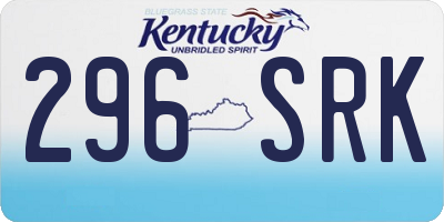 KY license plate 296SRK