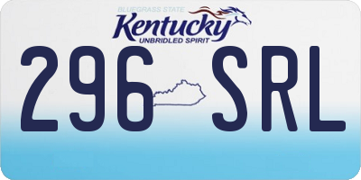 KY license plate 296SRL