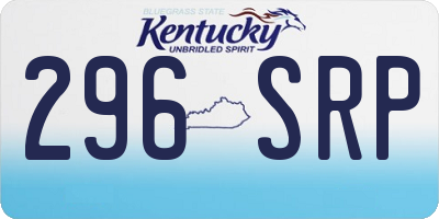 KY license plate 296SRP