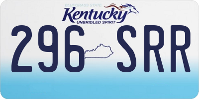 KY license plate 296SRR