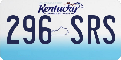 KY license plate 296SRS