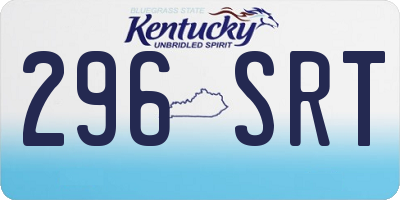 KY license plate 296SRT