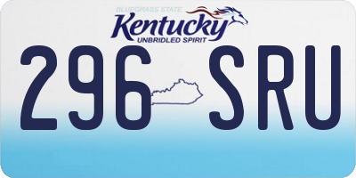 KY license plate 296SRU