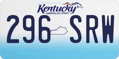 KY license plate 296SRW