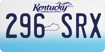 KY license plate 296SRX