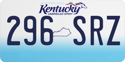 KY license plate 296SRZ