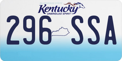 KY license plate 296SSA