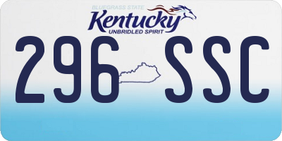 KY license plate 296SSC