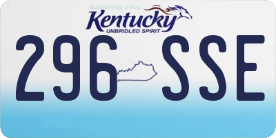 KY license plate 296SSE
