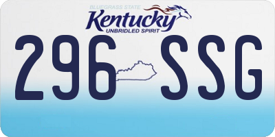 KY license plate 296SSG