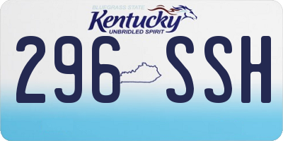 KY license plate 296SSH