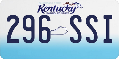 KY license plate 296SSI