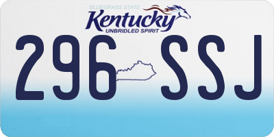 KY license plate 296SSJ