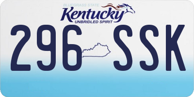 KY license plate 296SSK