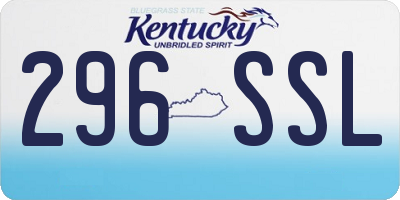 KY license plate 296SSL