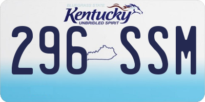 KY license plate 296SSM