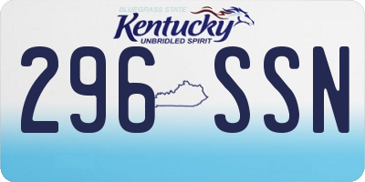 KY license plate 296SSN